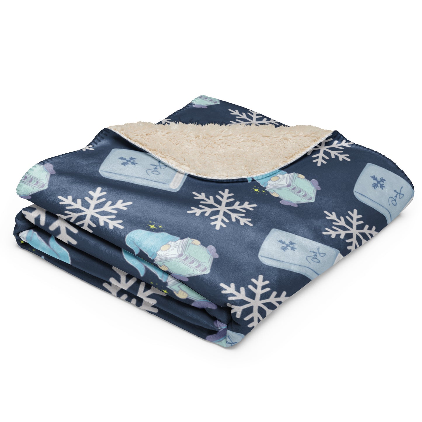 Holiday Reading Gnomes Sherpa blanket