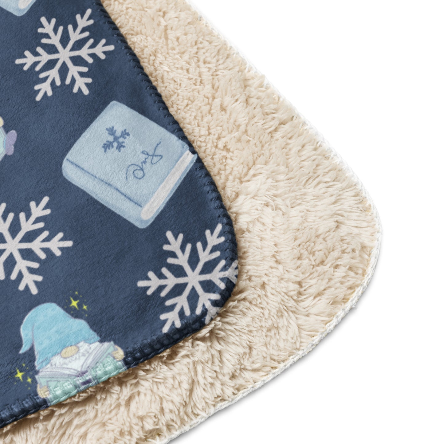 Holiday Reading Gnomes Sherpa blanket